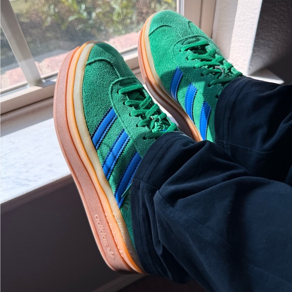 Adidas Gazelle Green and Blue Sneakers - Picture 3 of 5